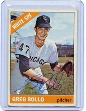 1966 TOPPS BASEBALL #301 GREG BOLLO AUTOGRAPH, CHICAGO WHITE SOX, 091119