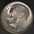1955 D ROOSEVELT DIME BU FRESH FROM ORIGINAL ROLL-LOT 3106