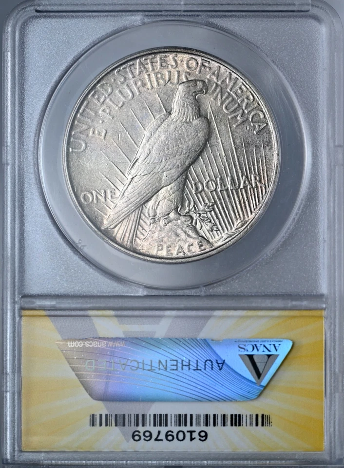 1922-D $1 PEACE SILVER DOLLAR "VAM-7A" TRD ANACS AU DETAILS #6109769 TOP 50! - Image 4 of 4