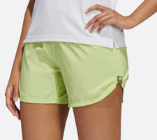 Adidas Women's Aeroready Pacer Snap Woven Training Shorts 3" Inseam Pulse Lime
