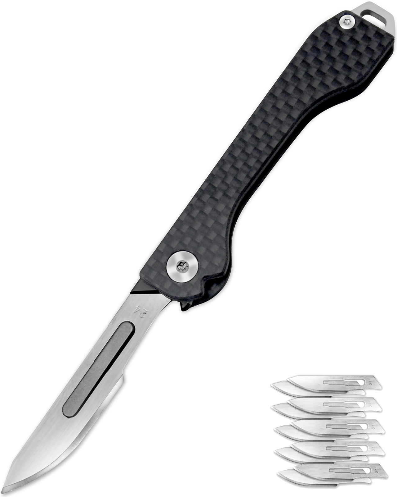 Carbon Fiber Handle EDC Pocket Folding Utility Knife Replace