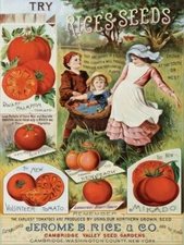 Jerome B. Rice & Co. NEW METAL SIGN: Cambridge Valley Seed Gardens, New York