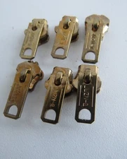 6  Zipper Notchlock  #5 Lock Sliders brass Style 13-G