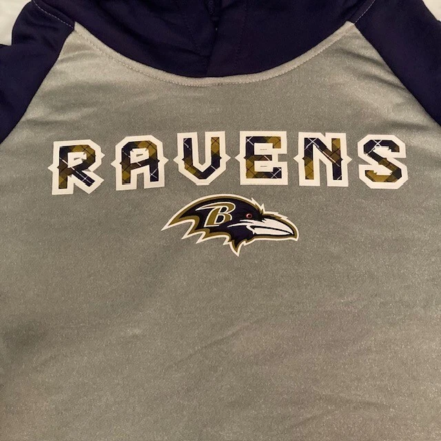 VETEMENTS *NUOVO CON ETICHETTE* BALTIMORE RAVENS Official Team Apparel NFL Pullover Felpa con Cappuccio (YOUTH XL)