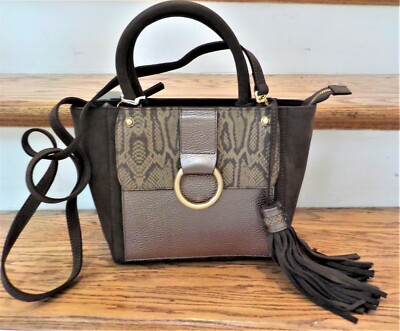 NWT Vittoria Napoli River Metallic Leather Suede Coffee Brown