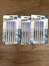 (3) Pk Sharpie Mystic Gems Limited Edition Permanent Markers 5ct Assorted Colors