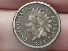 1863 Copper Nickel Indian Head Cent Penny- VG Details