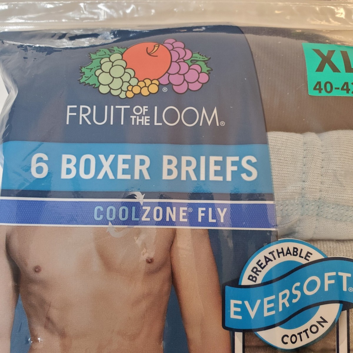 Fruit Of Loom Tag Free 6 Pack Boxer Briefs Coolzone Fly SZ Fruit Of Loom Tag Free 6 Pack Boxer Briefs Coolzone Fly SZ