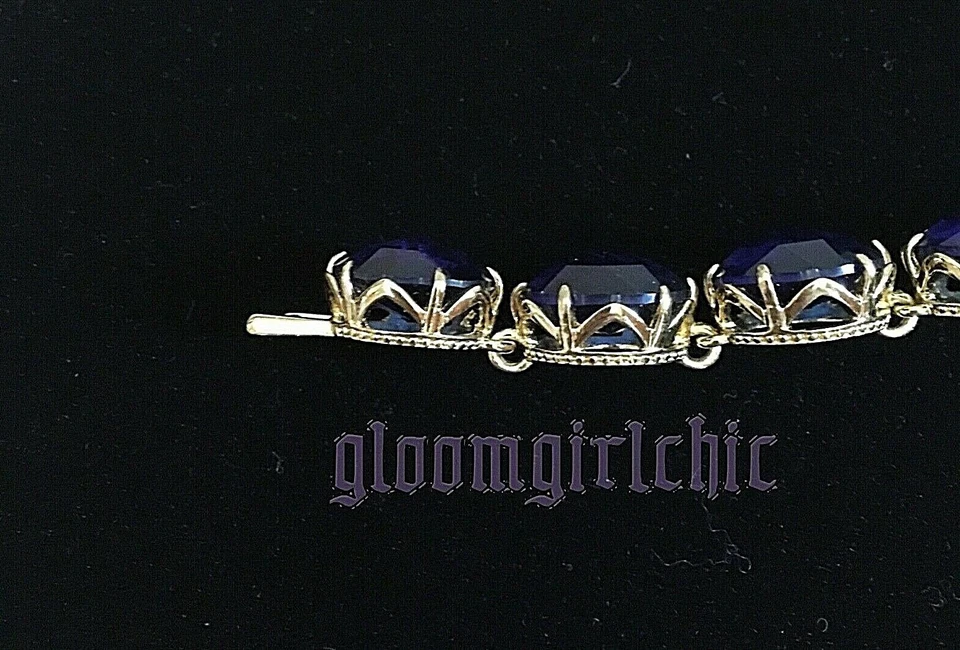 PULSERA CORONA AZUL REAL! Piedras azules oscuras con tono dorado amarillo ¡NUEVAS SIN ETIQUETAS! ¡ÚLTIMO! Foto 3 de 4