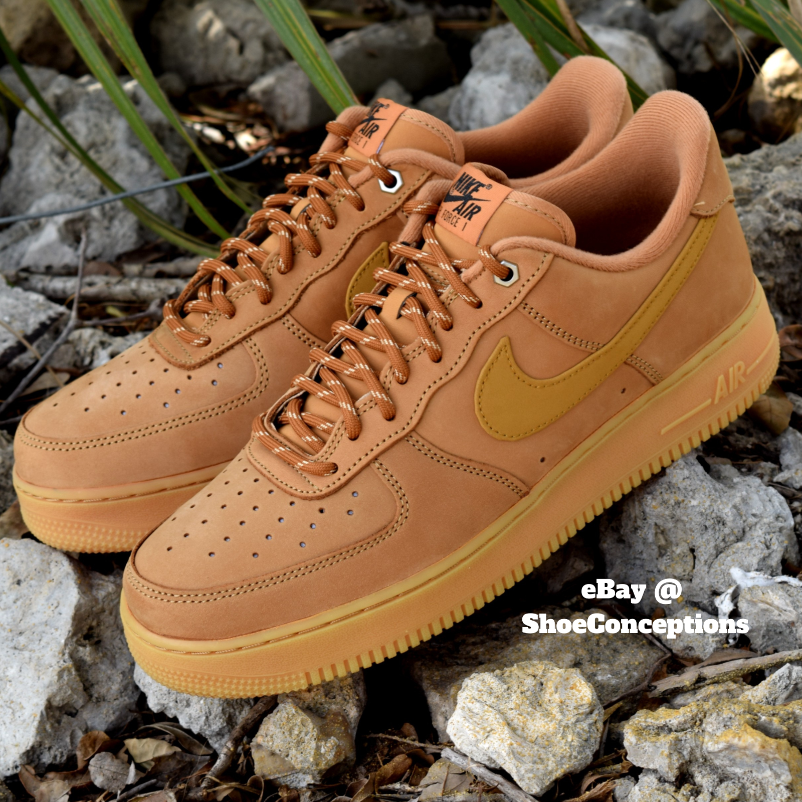 orange and brown air force ones