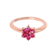 July Birthstone Ring for Birthday Gift 925 Sterling Silver Rose Gold Plated