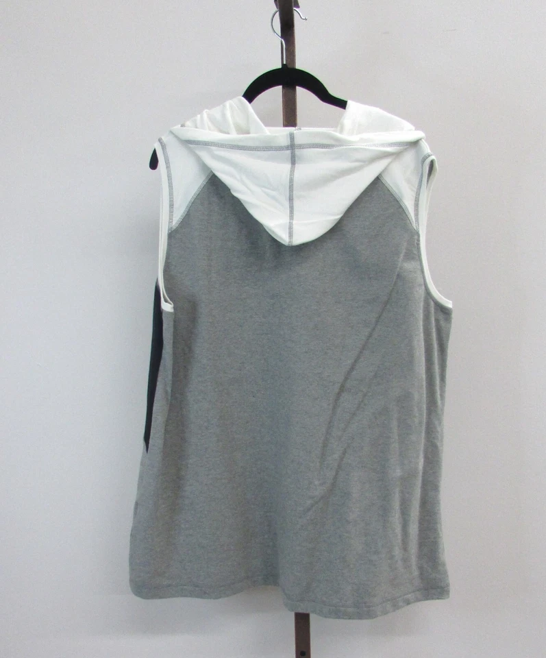 Re. Lax by Lynn Richie Women Gray Color Block Sleeveless Knit Hoodie Size XL - Image 2 of 2