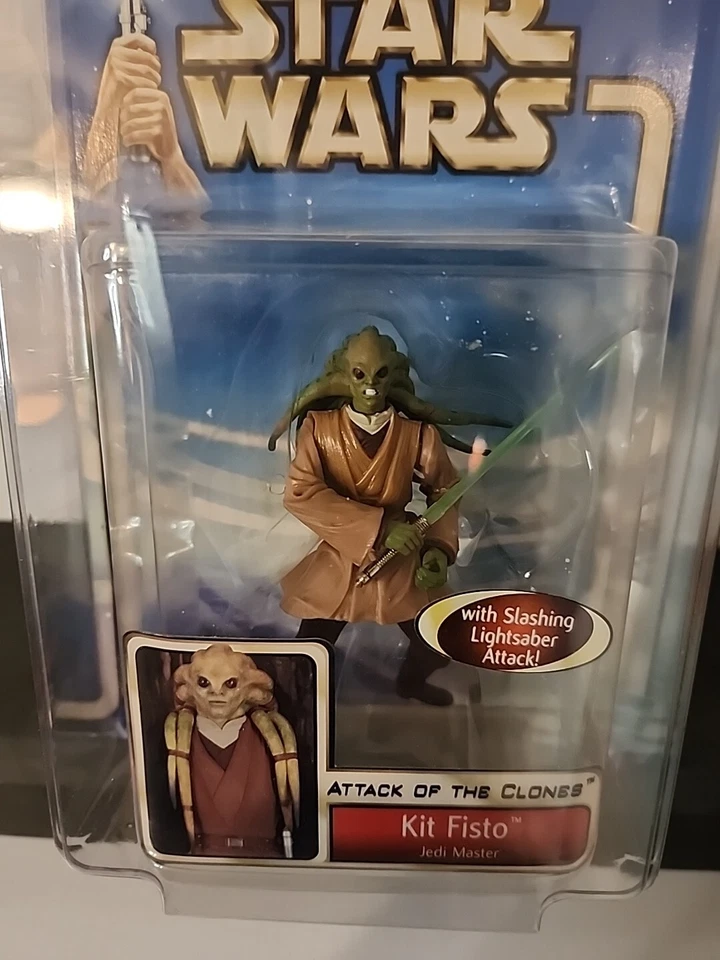 Star Wars Clone Wars 2002 Kit Fisto Jedi Knight Figura de Acción ¡NUEVO con Estuche Star! Foto 3 de 4