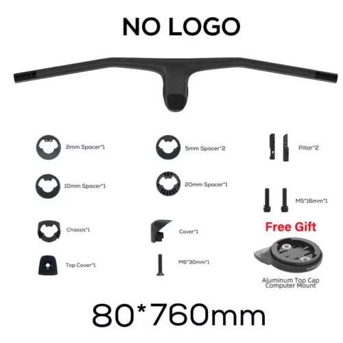 Full Carbon MTB Bicycle Integrated Cockpit Handlebar 740-780mm -20° UD Matte - Picture 45 of 48