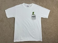 Vintage Hanes T-Shirt Mens Medium Heavyweight Preshrunk Crewneck 3D Geico White