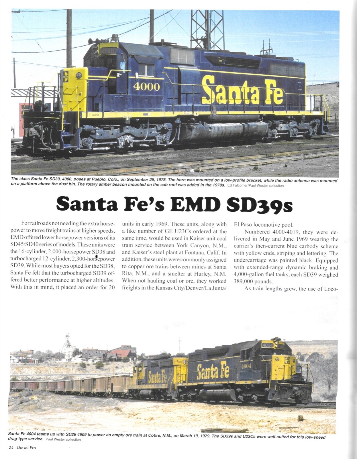 Diesel Era Nov.15 GP9 St. Louis Cotton Belt Oakways SD60 Santa Fe SD39