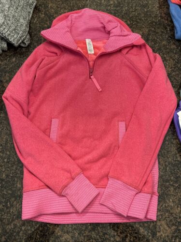 Ivivva By Lululemon Girls Jacket Size 10 Pink Fleece Thumb Holes