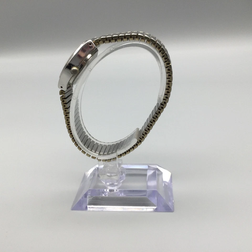 Embassy Gruen Watch Women Silver Gold Two Tone 24mm Date Stretch New Battery - Image 3 of 4