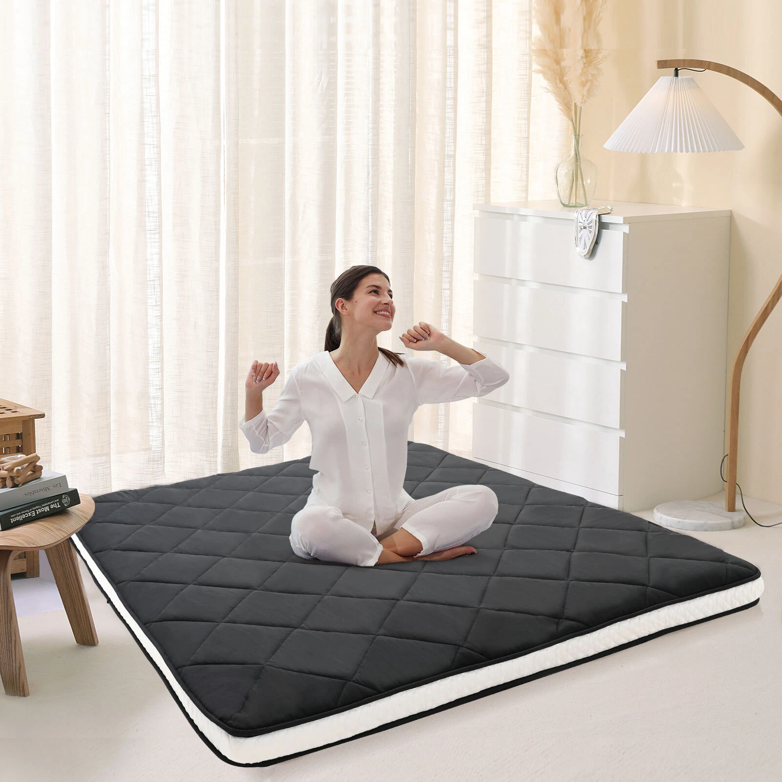 Japanese Floor Mattress, 4 inch Extra Thick Futon Mattress,Shiki Futon Cushion