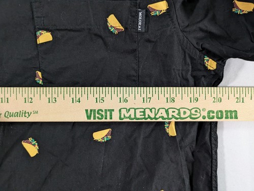 Molokai Surf Co Shirt Men's Medium Black Tacos Geometric Short Sleeve Button Up - Picture 11 of 12