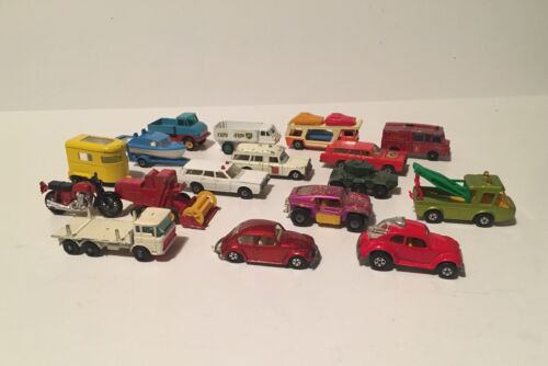 Vintage Lot Of 17 Different Matchbox-Lesney 1970s Die cast Toy Cars