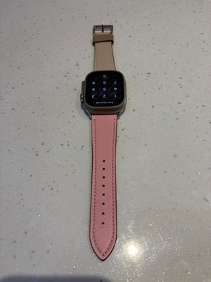 Fits Apple Watch Series Ultra 10 9 8 7  SE Strap Band Her Mes Cream and pink