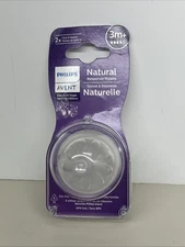 2x Philips AVENT Natural Baby Bottle Flow 4 Nipple, 3M+, SCY964/02 
