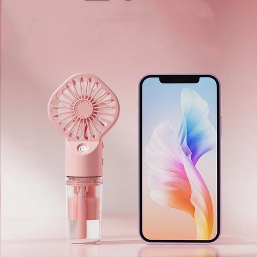 New Handheld Mini Fan USB Rechargeable Portable Spray Humidifier Cooling Fan KP - Afbeelding 2 van 14