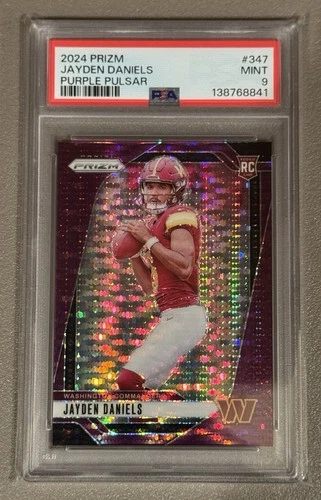2024 Panini Prizm Jayden Daniels #347 Rookie Purple Pulsar RC PSA 9 MINT SP