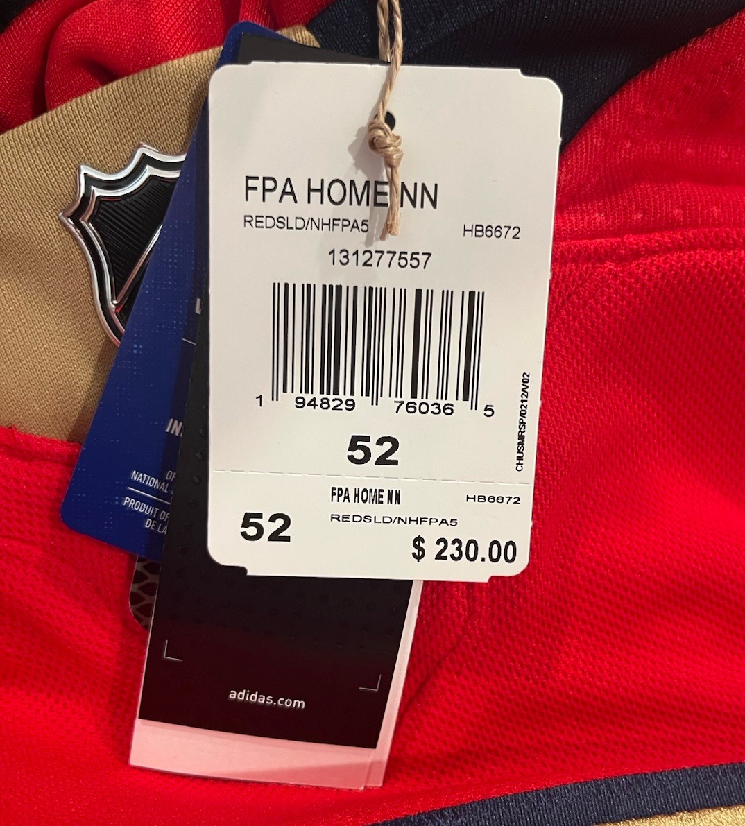 Adidas Florida Panthers Home Jonathan Huberdeau Authentic Jersey Men's Size 52 thumbnail 9