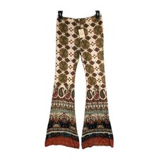 Anthropologie Raga Pants Womens Small Paisley Boho Print Hippie Flared Leg NWT