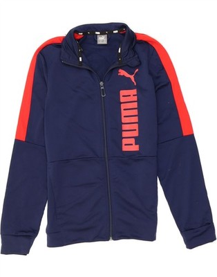 Puma Jungen Graphic Trainingsanzug Oberteil Jacke 11-12 Jahre Navy Blau Colourblock BZ24