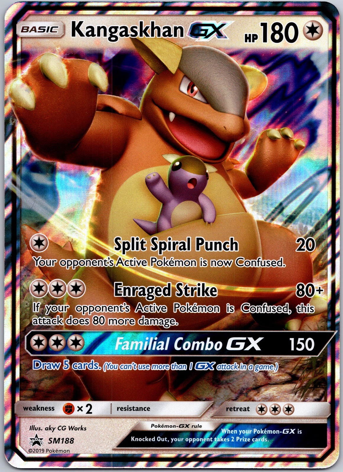 Kangaskhan GX - SM188 Holo Sun & Moon Promo Pokemon Jumbo Card Near Mint
