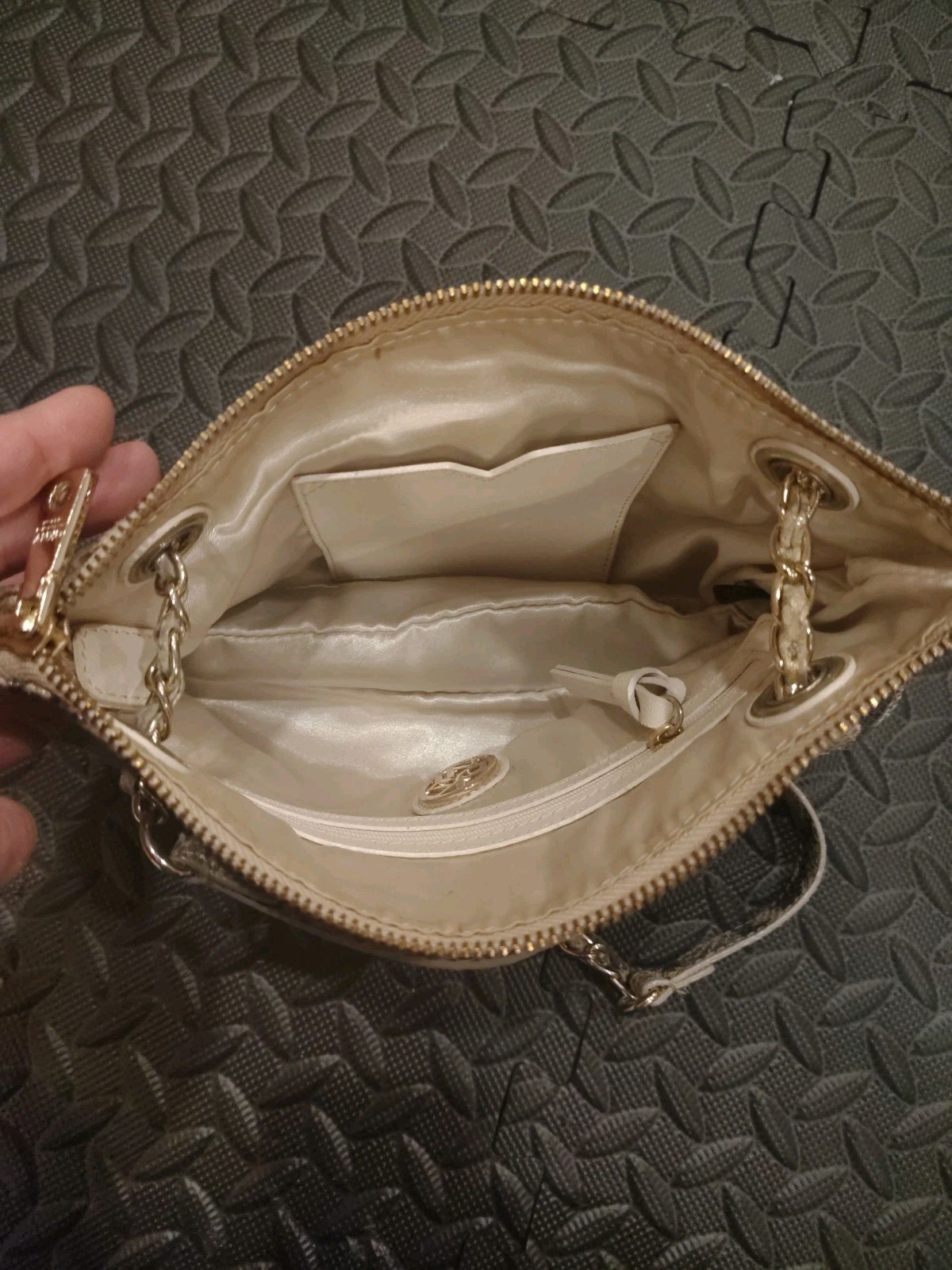 DKNY Metallic Embossed Python Genuine Leather Pur… - image 14