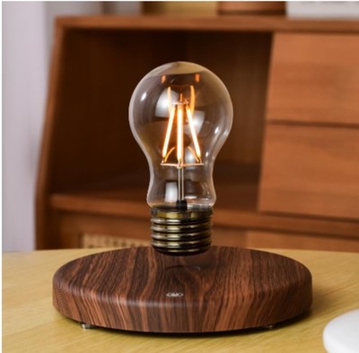 Magnetic Levitation Light Bulb Lamp, 360° Rotating Heart-Shaped Filament Ambi...