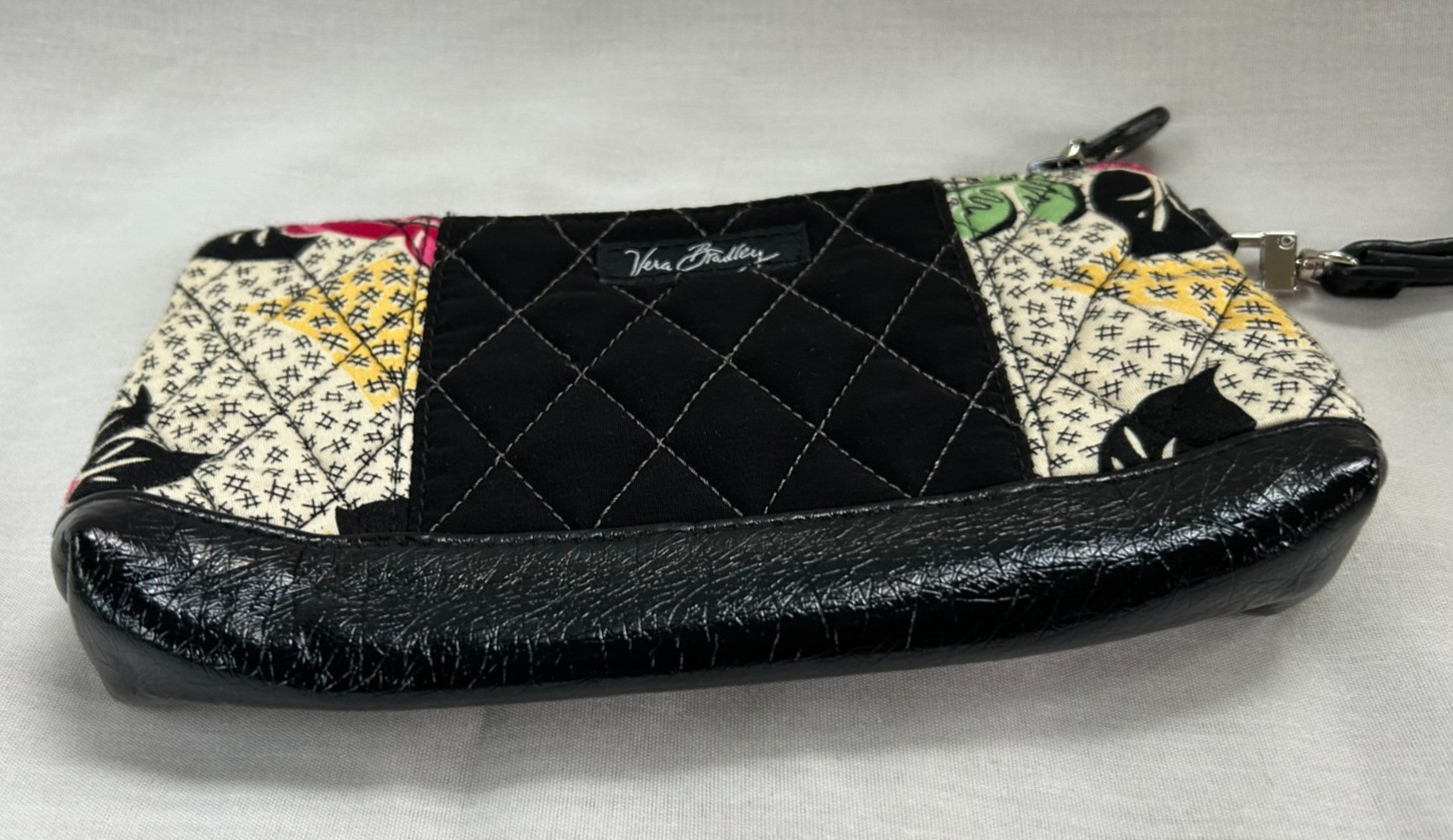 VERA BRADLEY PATCHWORK WRISTLET BLACK MICROFIBER … - image 3