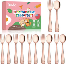 Stainless Steel Toddler Utensils Set - 12 Pieces Kids Silverware Set Children Sa