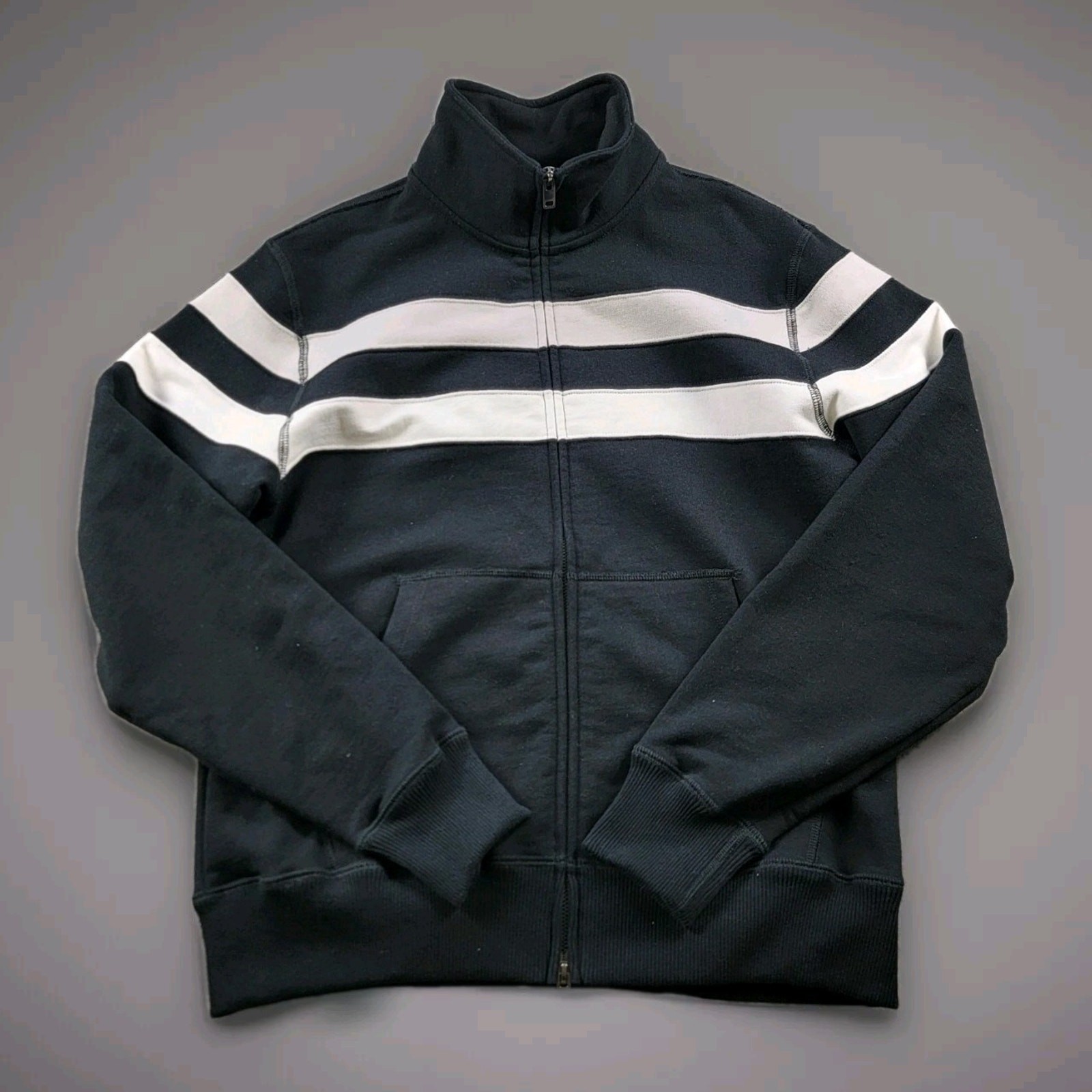 Todd Snyder x Champion Striped Full Zip Sweatshirt size XS Black NWT $268