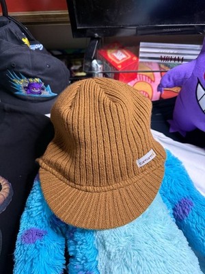 Carhartt Brown Ribbed Knit Visor Beanie Hat