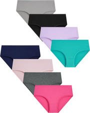 Teen Girls Underwear Cotton Brief Soft Panties 8 Pack | Comfortable Stretch Full