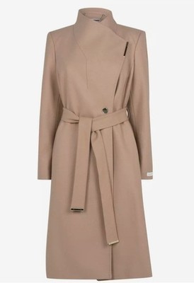 TED BAKER - Wollmantel ''Rose'', Midi, camelfarben, Größe 36