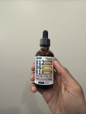 Vitamin B12 and B6 Liquid Drops, B12 Sublingual Vitamin B Complex 