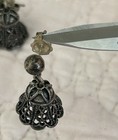 Vintage Sterling Ornate Silver Dangle Bell Earrings — photo 9