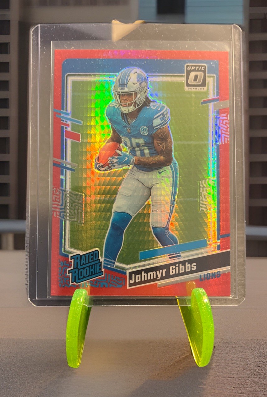 2023 Panini Donruss Optic - Rated Rookie Jahmyr Gibbs #236 Red Hyper Prizm (RC)