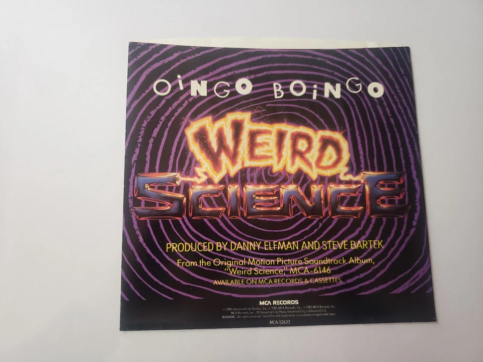 HAND SIGNED DANNY ELFMAN 1980s VG++ Oingo Boingo – Weird Science SLEEVE ONLY 45 - Image 2 of 2