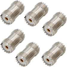 SO239 Barrel Connector, 6-Pack PL259 Coupler UHF Female to Female RF Adapter