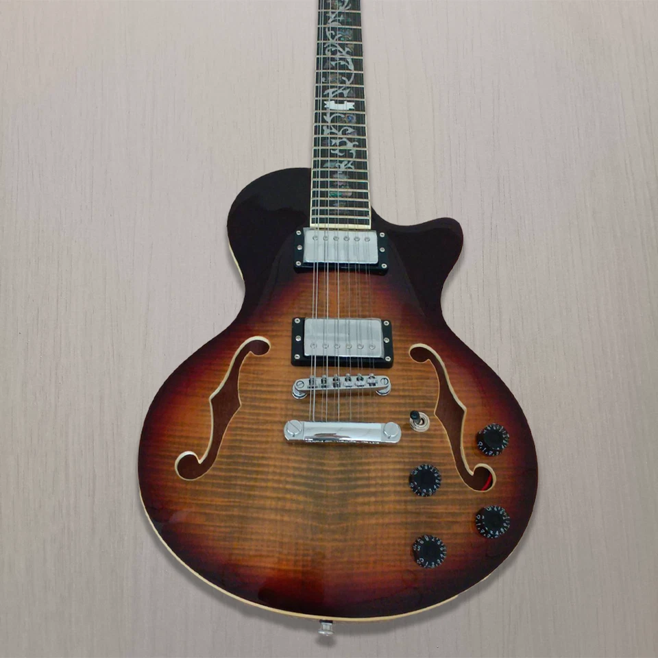 Kit de guitarra eléctrica de 12 cuerdas cuerpo de caoba diapasón de palisandro llama tapa de arce Foto 3 de 4