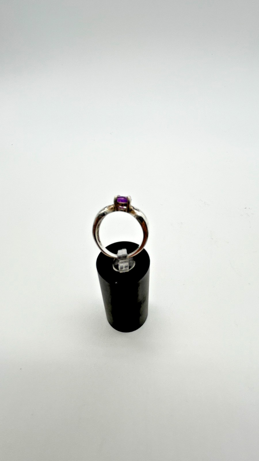 Unsigned Sterling Silver Amethyst Ring Cocktail S… - image 3