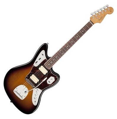 Fender Kurt Cobain Jaguar RW Artist E-Gitarre HH Sunburst Hardcase Koffer Buch