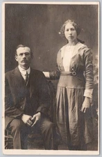 Man & Woman Portrait Canada Real Photo Postcard RPPC